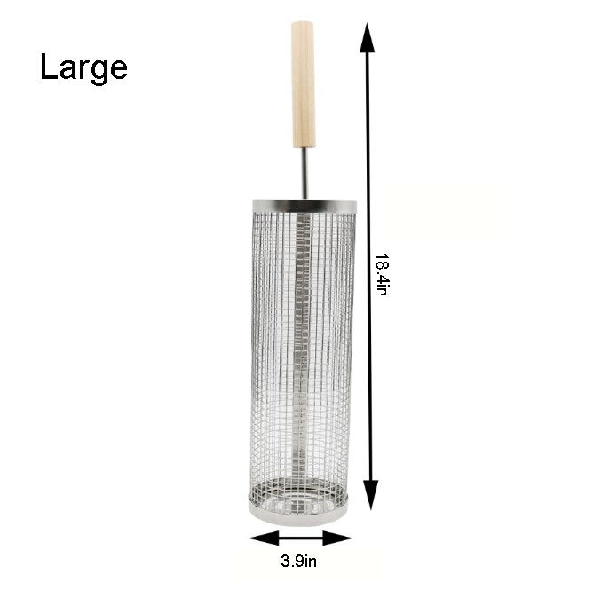 Rolling Grilling Basket with Handle